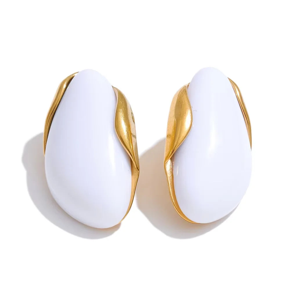 18k Gold Plated Stainless Steel Ring with Resin Detail