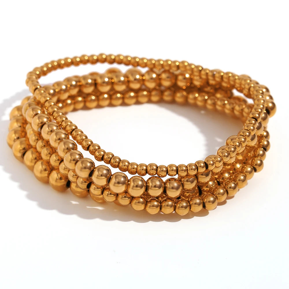 Elegant Gold & Silver Beaded Bracelet