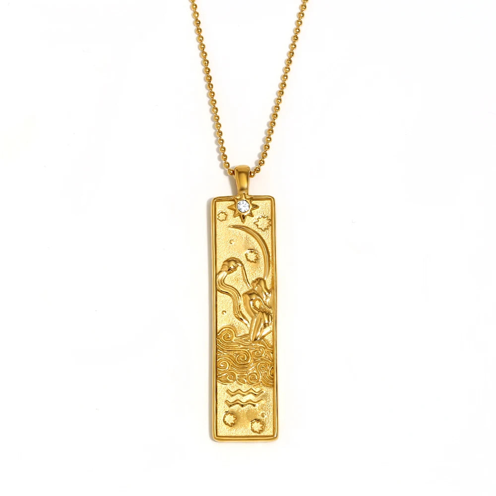 Gold Zodiac Pendant Necklace