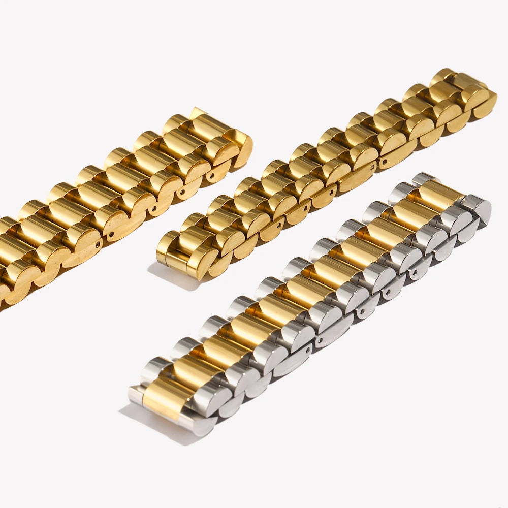 E.B.belle 2025 New Stainless Steel Gold Plated Detachable Wristbands Bracelets Bangles For Women Men Gold Wrap Bracelets