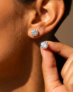925 Sterling Silver CZ Crystal Stud Earrings