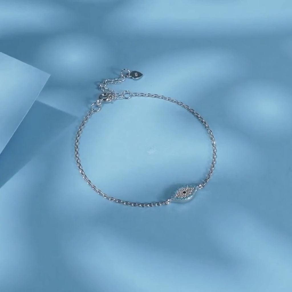 Turquoise Evil Eye Sterling Silver Bracelet